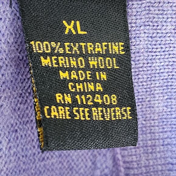 Eildon Hills Mens 100% Extra Fine Merino Wool Sweater Vests Sz XL Purple & Green - Picture 16 of 16